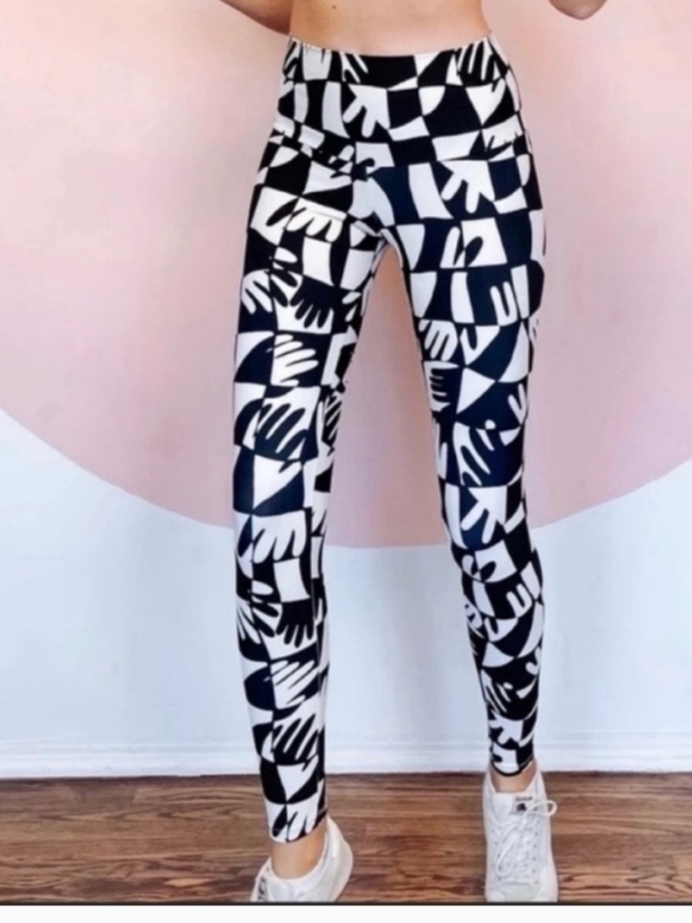Anthropology Geometric Hand-Print Leggings yoga